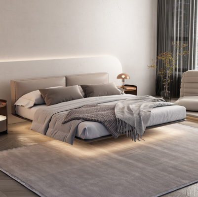 Light Gray Bedroom Bed Double Beds Luxury Beds Wooden Frame