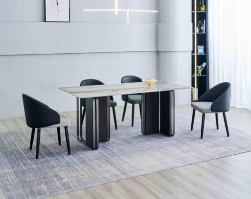Rectangular Dining room Table 4x Chairs Modern Dining room set 5pcs new