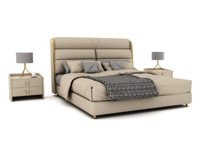 Light beige double bed luxury bedroom beds modern bed design