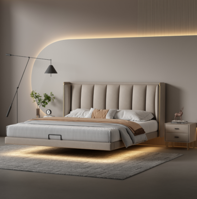 White Bedroom Double bed Designer Luxury Furniture Wooden Frame Beds