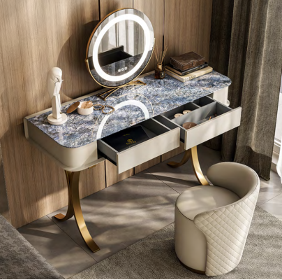 Bedroom Beige Dressing table Designer cosmetic table 2x drawers