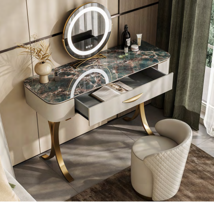 Beige dressing table designer dressing table dressing table with drawers