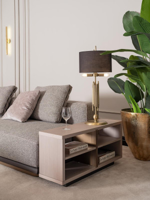 Living landscape Suite Living room Corner sofa Sofa Coffee tables 5-piece gray