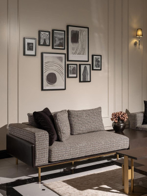 Corner sofa L-shape Corner suite Large sofa Gray upholstered sofa Fabric sofa new