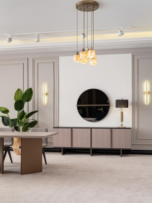 Dining room Dining set Dining room furniture Dining table Dining corner 9 pieces Wood Beige