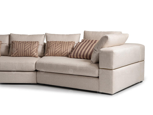 Suite Corner sofa Armchair Fabric sofa TV cabinet Lowboard Beige Modern 3-piece set