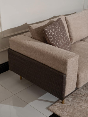 Four Seater Sofa 4 Seater Upholstered Sofa Fabric Sofa Beige Modern Table new