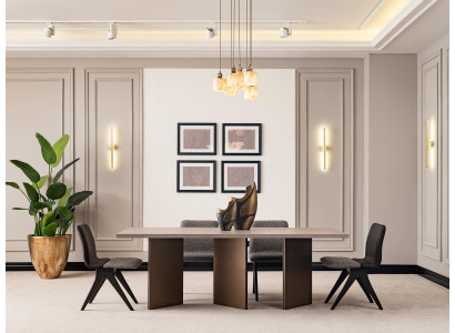 Dining set dinette Dining room furniture Dining table Dining room 7 pieces Wood Gray