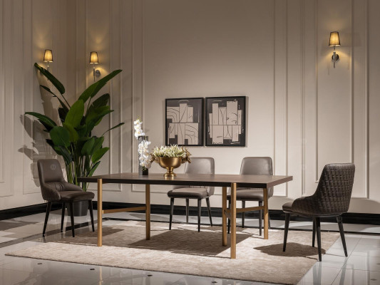Dining set dinette Dining room 7-piece Dining table Chairs Brown Dining room furniture