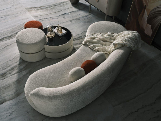 Group upholstered sofa three-seater puff sofa 3 seater fabric sofa 4-piece white