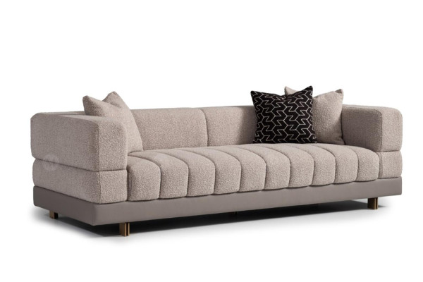 Three Seater Couch Sofa 3 Seater Upholstered Sofa Fabric Sofa Modern Gray