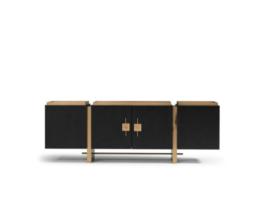 Sideboard Sideboard Wardrobe Chest of drawers Wood Black Modern Design Gold