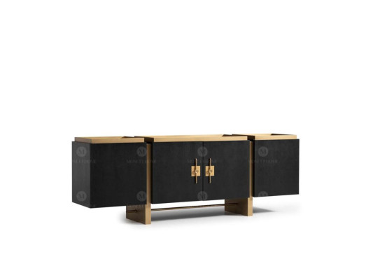 Sideboard Sideboard Wardrobe Chest of drawers Wood Black Modern Design Gold