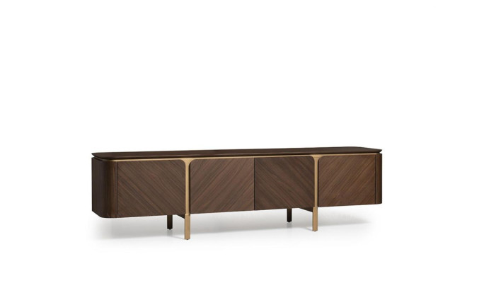 Sideboard TV cabinet Lowboard TV stand Table Wood Brown Wall unit Modern