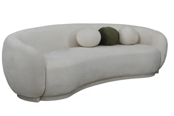 Modern Fabric Sofa Three Seater Couch Sofa 3 Seater White Fabric Upholstered Sofa