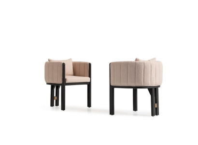 Kitchen chair Dining room chair Set Chairs 2-piece armchair Group Beige