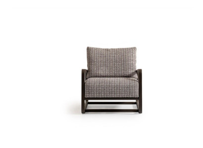 Armchair Single Seater Gray Wood Living room TV Chair Relax Chair