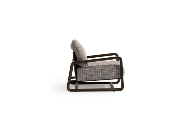 Armchair Single Seater Gray Wood Living room TV Chair Relax Chair