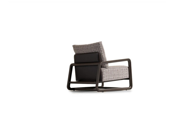 Armchair Single Seater Gray Wood Living room TV Chair Relax Chair