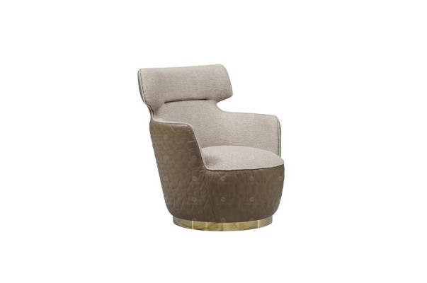 Wing Chair Armchair Fabric Seater Single Seater Beige Club Chair Modern