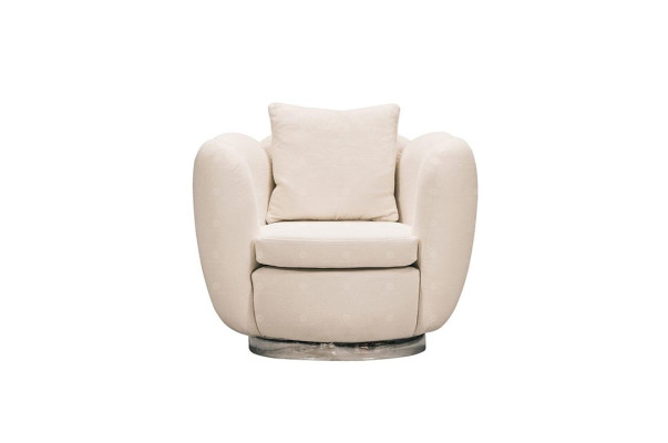 Modern Armchair Single Seater Seater White Fabric Living room Relax Chair