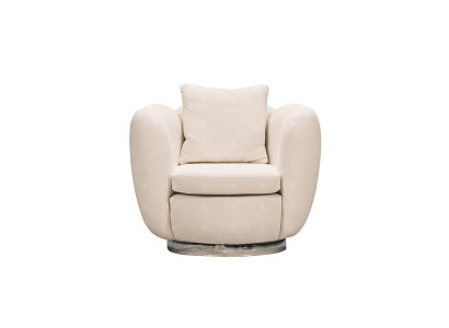 Modern Armchair Single Seater Seater White Fabric Living room Relax Chair
