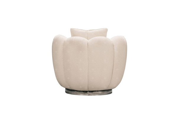 Modern Armchair Single Seater Seater White Fabric Living room Relax Chair