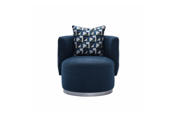 Relaxation Chair Armchair Modern Blue Upholstery Fabric Seater Design Modern