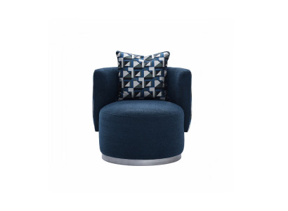 Relaxation Chair Armchair Modern Blue Upholstery Fabric Seater Design Modern