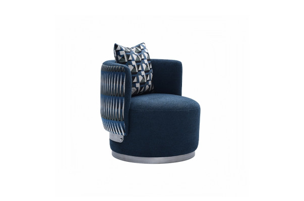 Relaxation Chair Armchair Modern Blue Upholstery Fabric Seater Design Modern