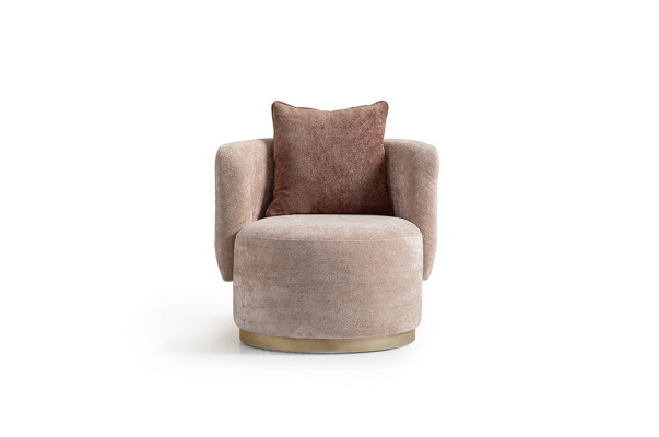 Armchair Relax Chair Modern Beige Upholstery Fabric Seater Single Seater Design