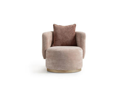 Armchair Relax Chair Modern Beige Upholstery Fabric Seater Single Seater Design