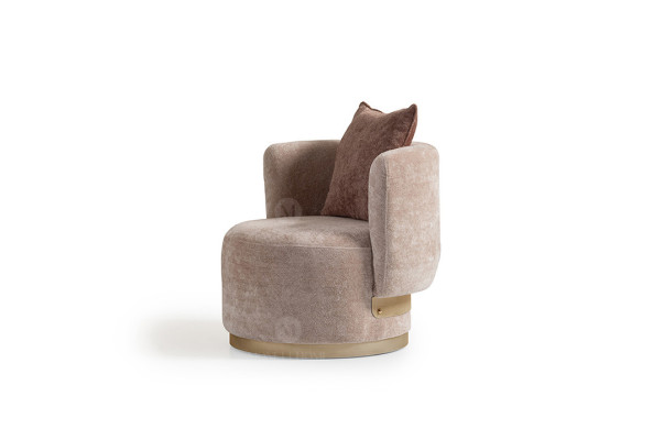 Armchair Relax Chair Modern Beige Upholstery Fabric Seater Single Seater Design