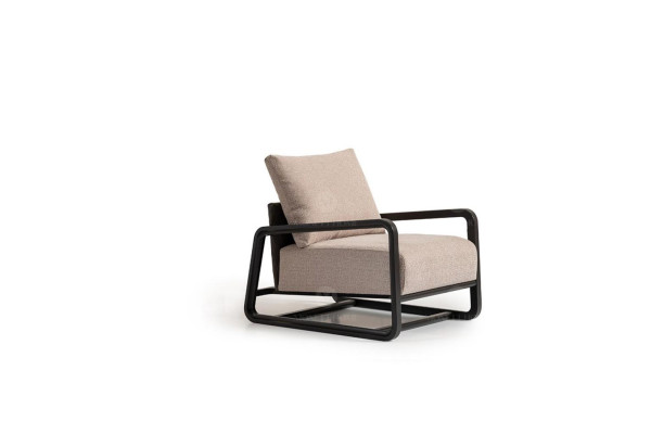 TV Armchair Single Seater Seater Beige Wood Living room Design
