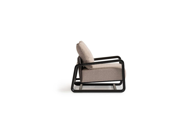 TV Armchair Single Seater Seater Beige Wood Living room Design