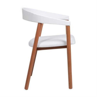 White Brown Armrests Chair Dining chairs Wooden chair Upholstered chairs