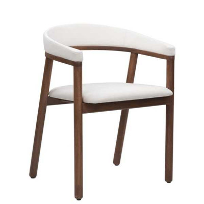 Dining room chair White Wooden Chair Modern Single Seater Armrests Chair Chairs