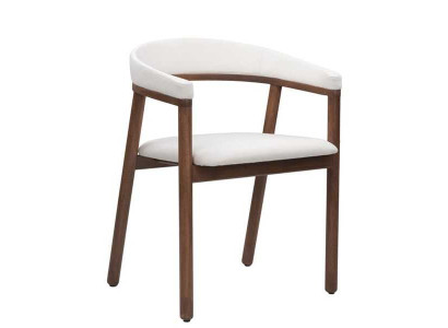 Dining room chair White Wooden Chair Modern Single Seater Armrests Chair Chairs