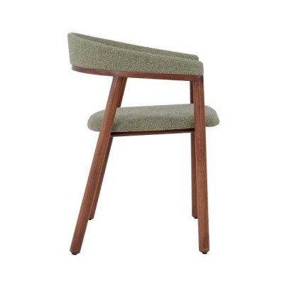 Gray Dining Room Chair Design Wooden Chair Single Seat Upholstery 1-Seater Chair
