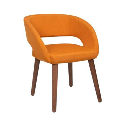 Orange Dining room chair Single Seat Upholstery Armrests Chairs Chair Wooden Chairs