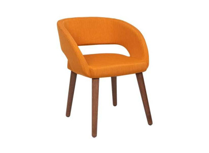Orange Dining room chair Single Seat Upholstery Armrests Chairs Chair Wooden Chairs
