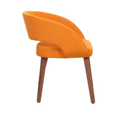 Orange Dining room chair Single Seat Upholstery Armrests Chairs Chair Wooden Chairs