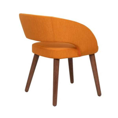 Orange Dining room chair Single Seat Upholstery Armrests Chairs Chair Wooden Chairs