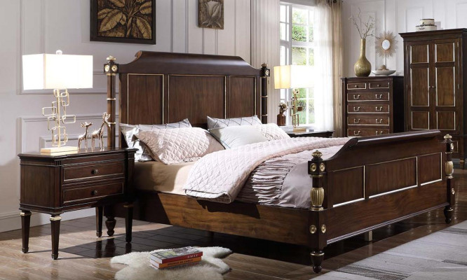 Bedroom Set Bed 2x Bedside tables Luxury new 3-piece Design Modern Wood