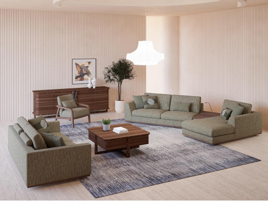 Complete Sofa set 3-piece Two-seater Sofa Relax Corner sofa L-shape Modern Armchair