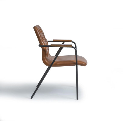 Designer Chair with Armrests Brown Dining room chair Luxury Furniture new Design