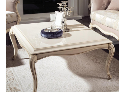 French Coffee table Baroque Rococo Furniture White Silver Furnishings Wood