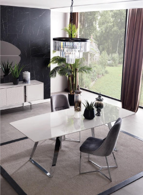 Dining room Suite Sofa Table 4x Chair Set Sideboard Mirror Furniture 8pcs