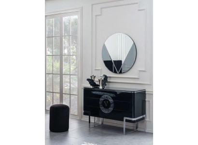Black Luxury Chest of drawers Sideboard Stainless Steel Feet Bedroom Furniture new