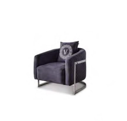 Black Armchair Single Seater Upholstered furniture Lounge chair Living room furniture